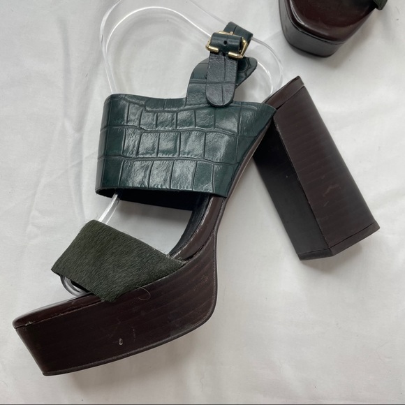 Topshop Platform Green Block Heels - Picture 7 of 11